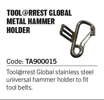 Stainless steel universal hammer holder to fit tool belts