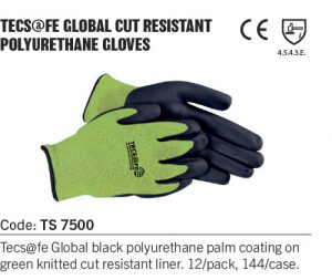 Cut resistant safety gloves in yellow and black